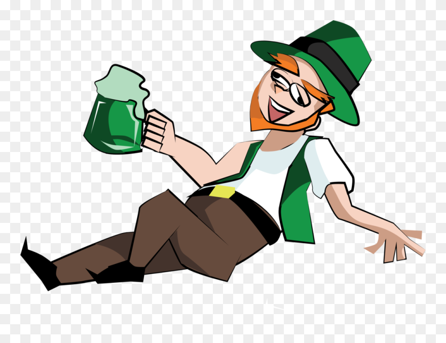 Leprechaun Celebrating - Drunk Leprechaun Png Clipart
