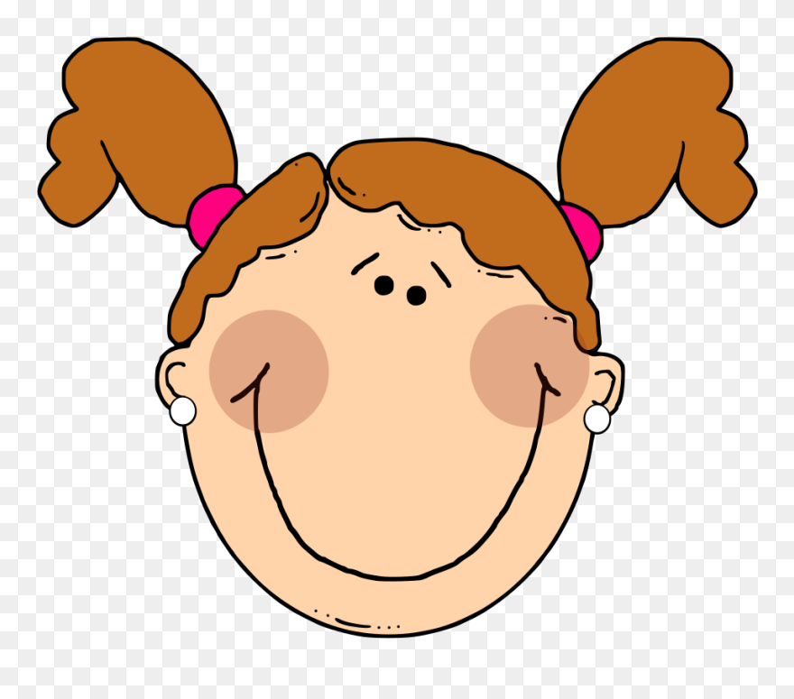 Light Brown Hair Girl With Ponytails Svg Clip Arts - Cartoon Girl With Light Brown Hair - Png Download