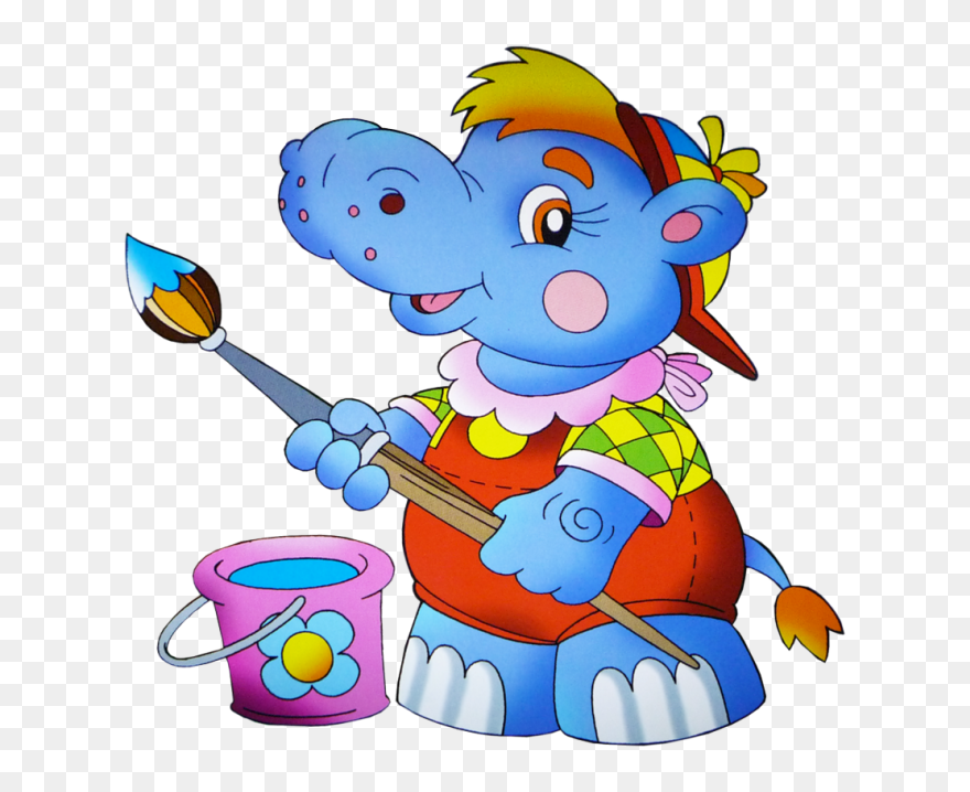 Painting Clipart Animal Painting - Cartoon Painting Drawing Png Transparent Png