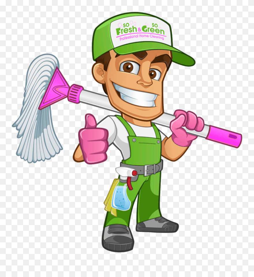 Cleaningdudewithhat - Cleaning Crew Clipart - Png Download