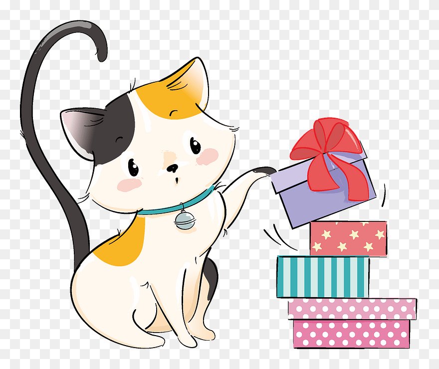 Cat Grabs Treat Clipart