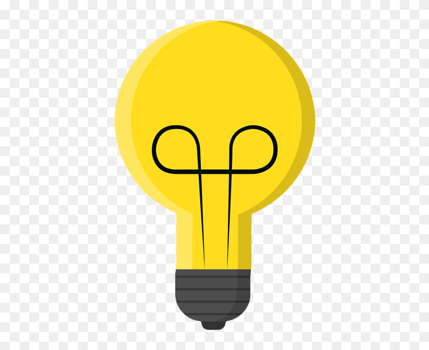 Graphic Of A Yellow Light Bulb - Gif Lampada Ideia Clipart