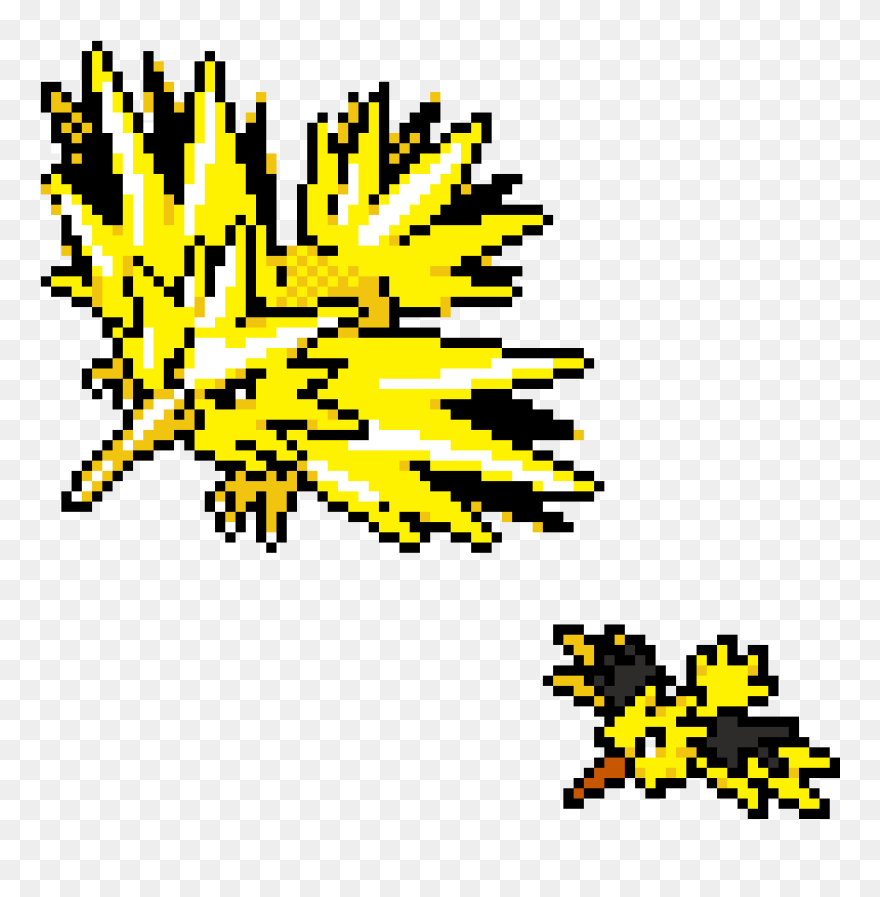 Zapdos Pokemon Pixel Art Clipart , Png Download - Pokemon Zapdos Pixel Art Transparent Png