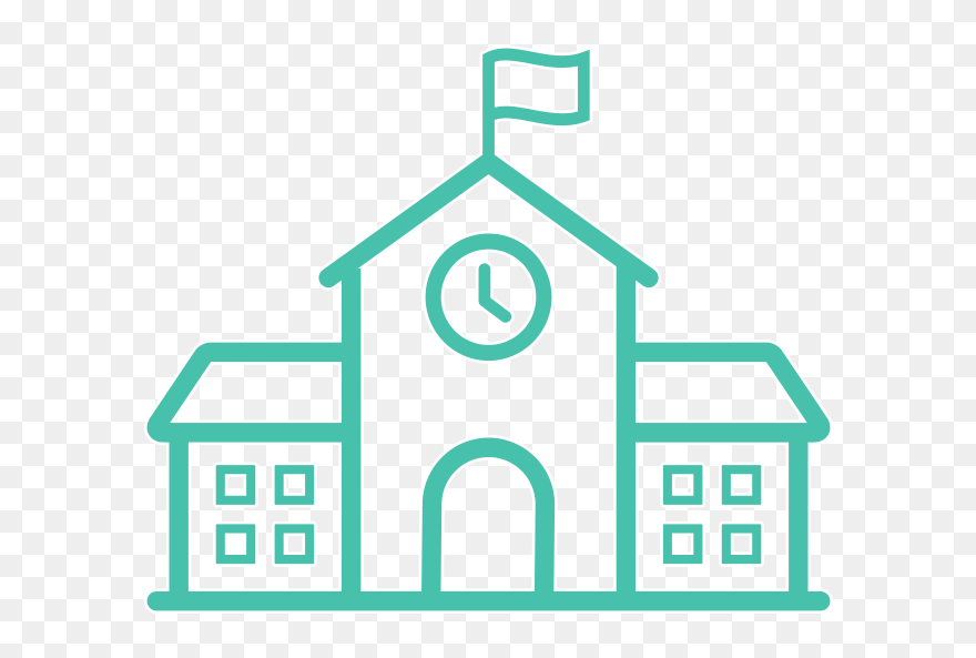 School Icon Png White Clipart
