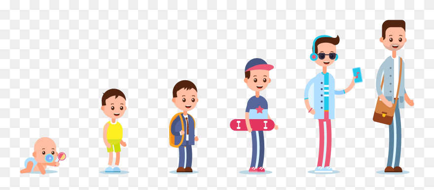 Life Cycle From Baby To Old Age Clipart