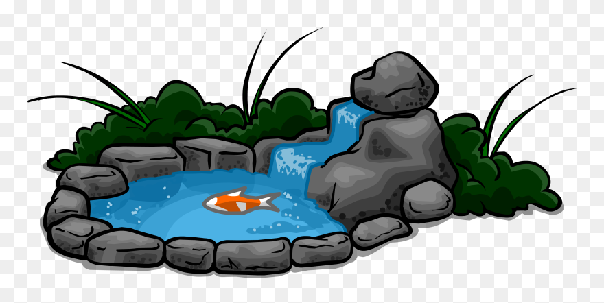 Waterfall Pond Sprite - Cartoon Pond With Waterfall Clipart