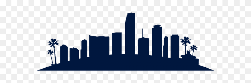 Miami Skyline Silhouette Clipart