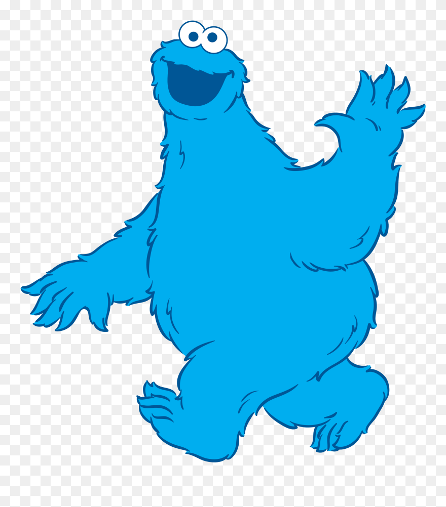 Cm Walking To Left Waving - Sesame Street Clipart Cookie Monster - Png Download