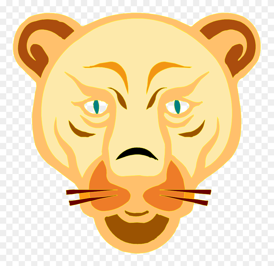 Female Lion Cartoon Face Clipart