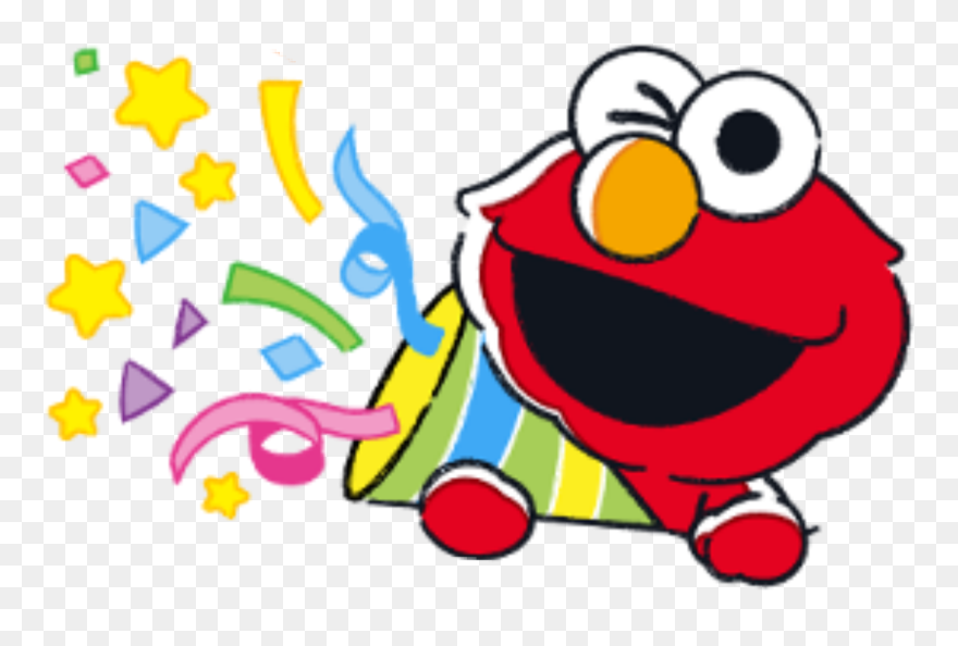 #sesamestreet #elmo #star #ribbon #party - Cartoon Clipart