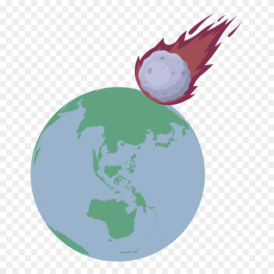 Meteor Falling On Earth Clipart - Earth - Png Download