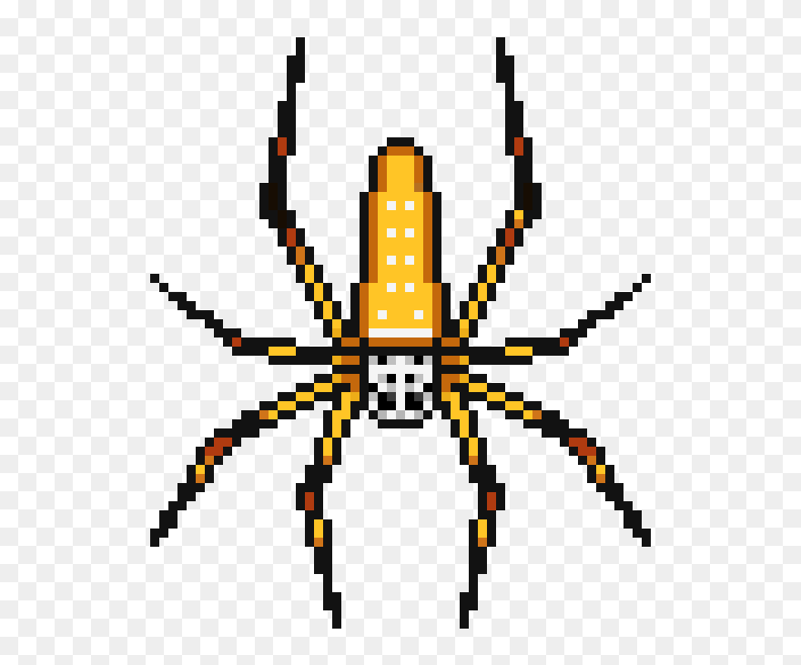 Golden Silk Orb Weaver Art Clipart