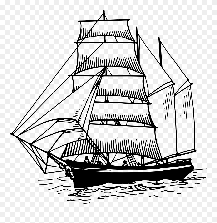 Yacht Clipart Black And White , Png Download - Draw Ferdinand Magellan's Ship Transparent Png