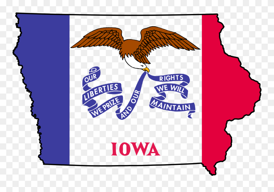 Iowa State Flag Map Clipart