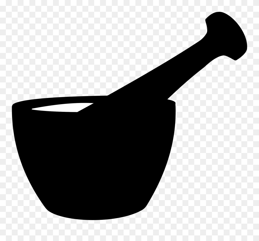Mortar And Pestle Silhouette - Mortar And Pestle Clip Art - Png Download