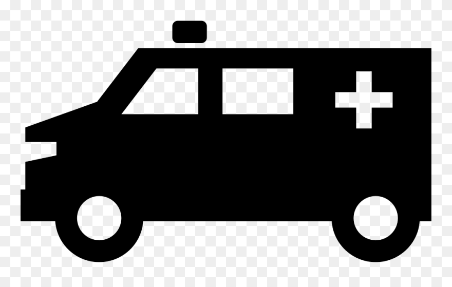 Mode Of Transport - Ambulance Black And White Png Clipart
