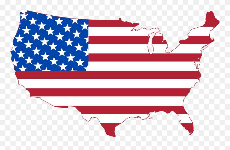 United States Of America Map And Flag Clipart
