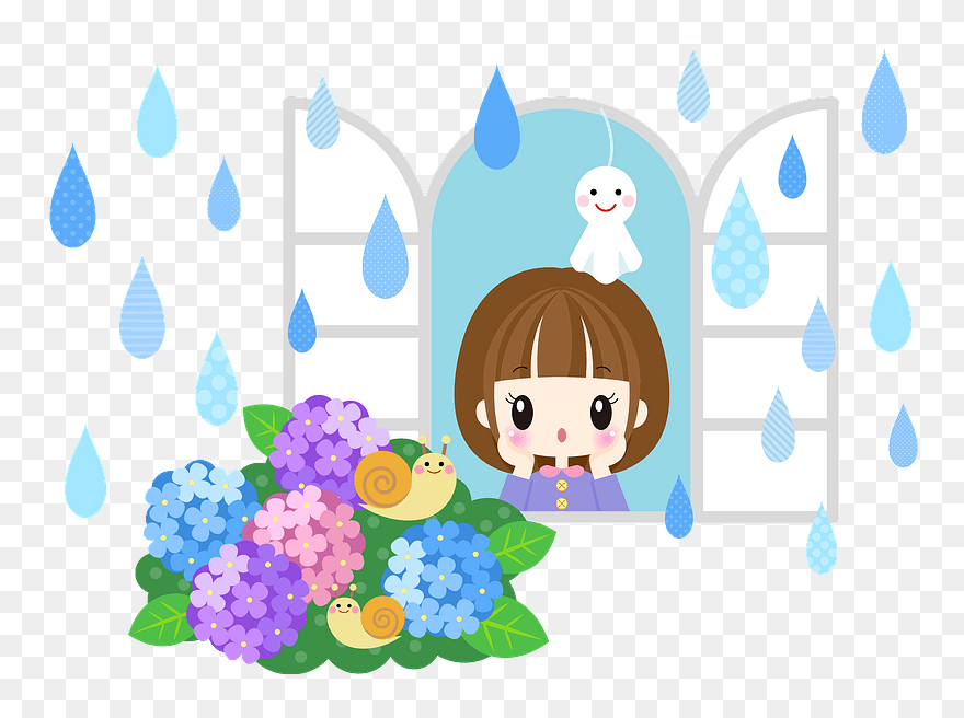 Rain Girl Hydrangea Clipart - Hydrangea - Png Download