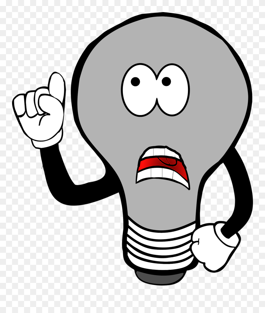 Cartoon No Idea - Transparent Background Light Bulb Clipart - Png Download