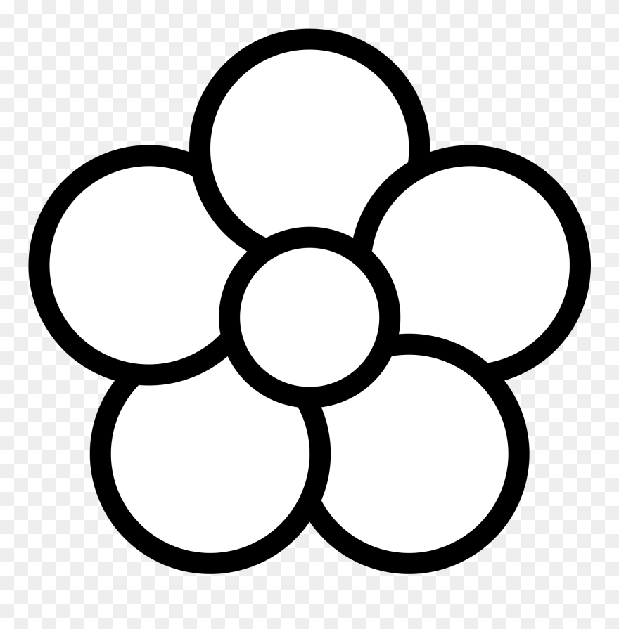 Library Of Flower Petal Clip Art Free Library Black - Simple 5 Petal Flower Drawing - Png Download