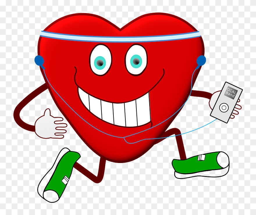 Jogging Heart Clipart - Heart Exercise Clipart - Png Download