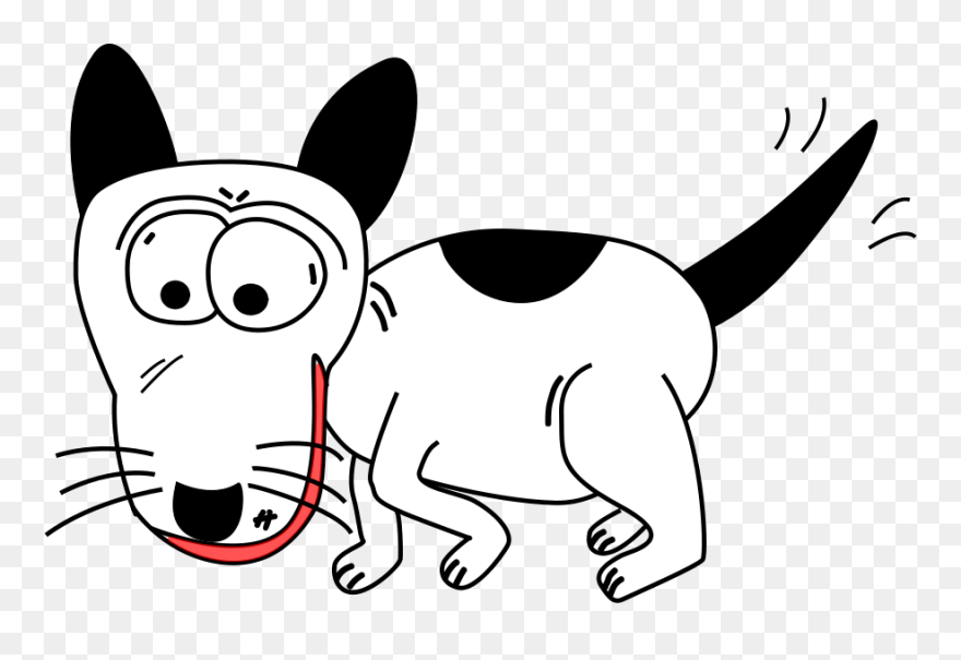 Small Black And White Dog Cartoon Clipart