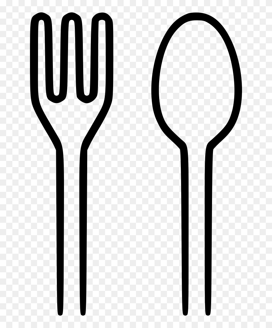 Download Spoon Fork Png - Fork And Spoon Clipart Black And White Transparent Png