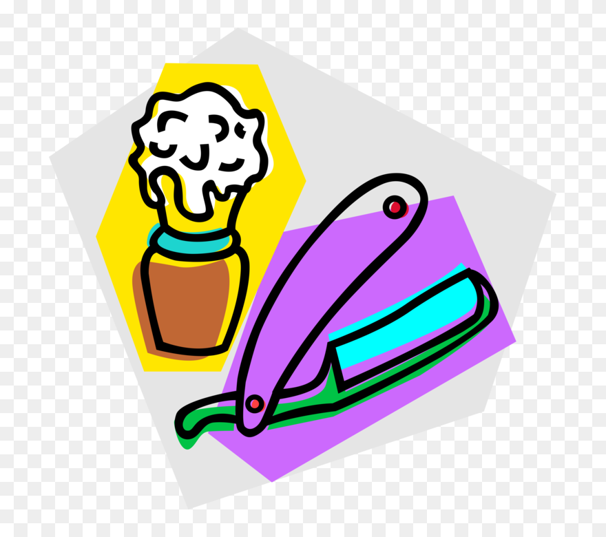 Vector Illustration Of Personal Grooming Straight Razor Clipart