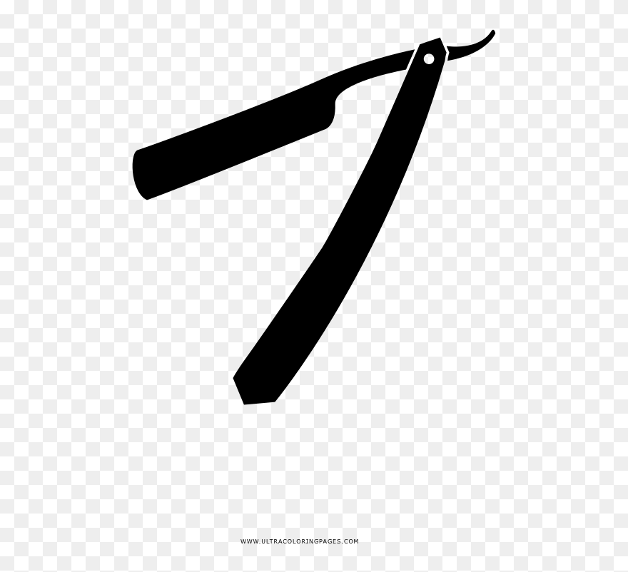 Straight Razor Coloring Page - Logo Razor Clipart