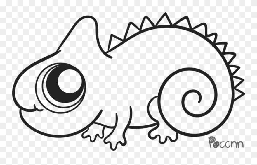 Chameleon Drawing - Easy To Draw Cartoon Chameleon Clipart