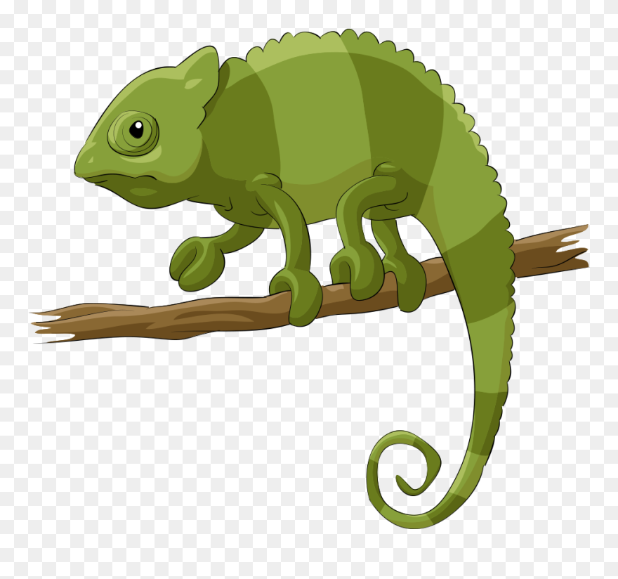 Chameleons Lizard Reptile Cartoon - Chameleon Clipart - Png Download