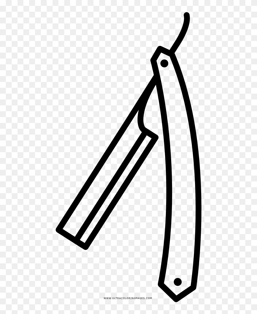 Straight Razor Coloring Page - Desenho De Navalha Png Clipart