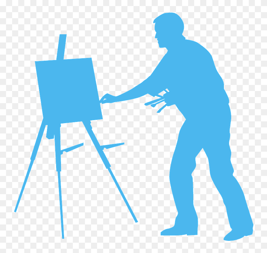 Painter Silhouette Png Transparent Clipart