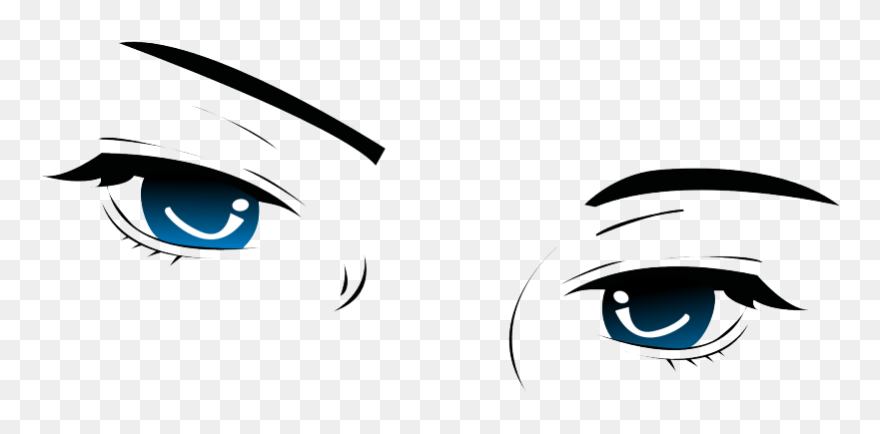 Straight Brows - Transparent Background Anime Eyes Png Transparent Clipart