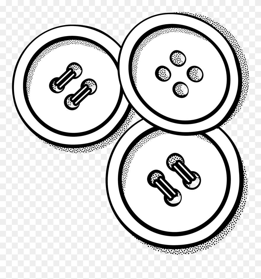 Lineart Big Image Png - Buttons Clipart Black And White Transparent Png