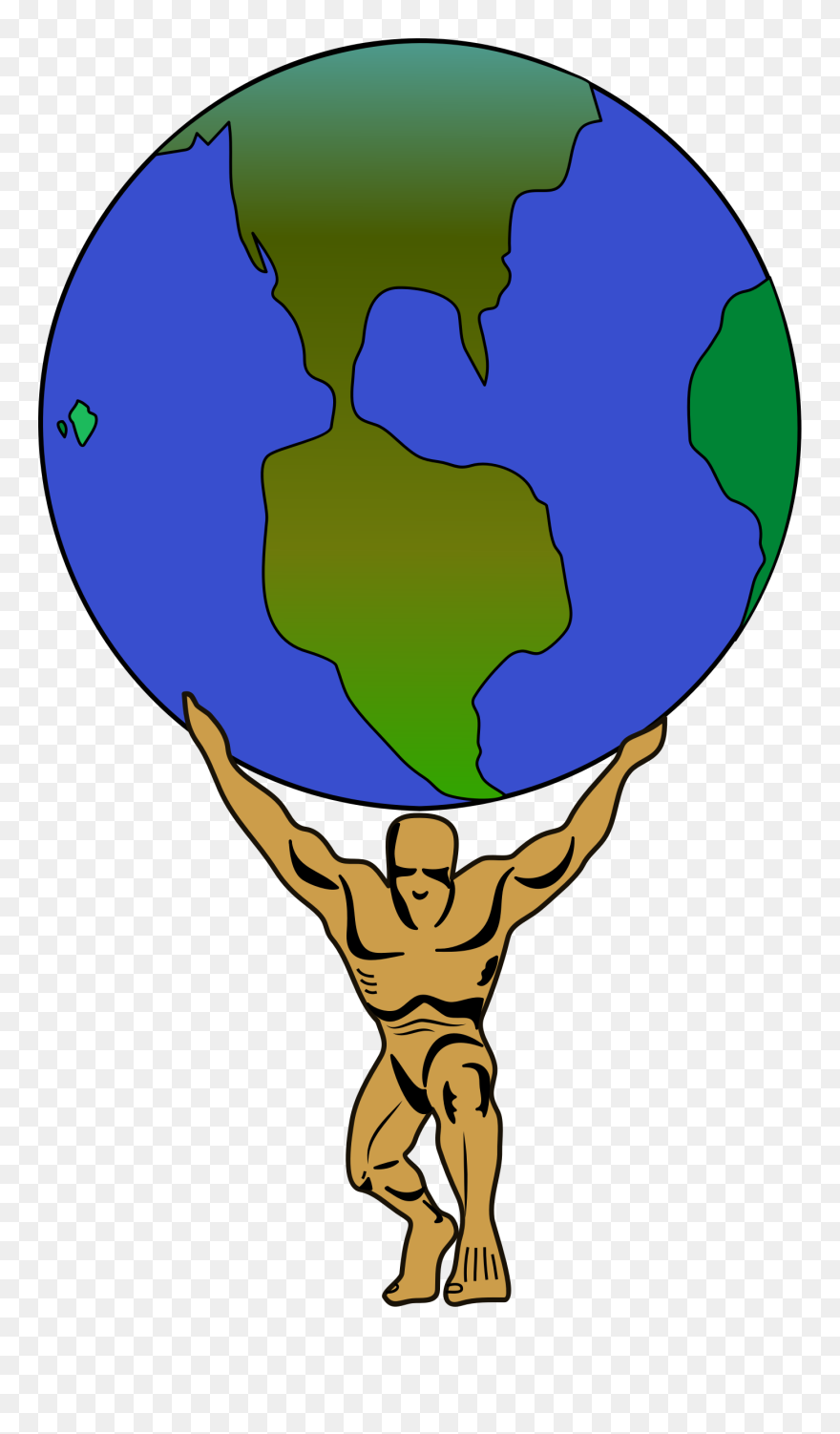 Mythology Clipart Representation - Atlas Holding The World Clipart - Png Download