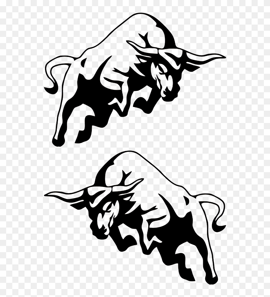 Charging Bull Cattle Clip Art - Bull Logo Black And White - Png Download