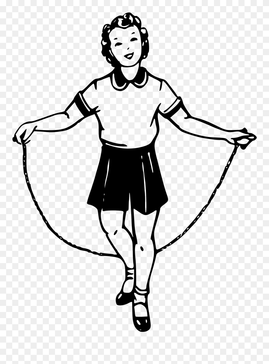 Skipping Clipart Black And White - Png Download