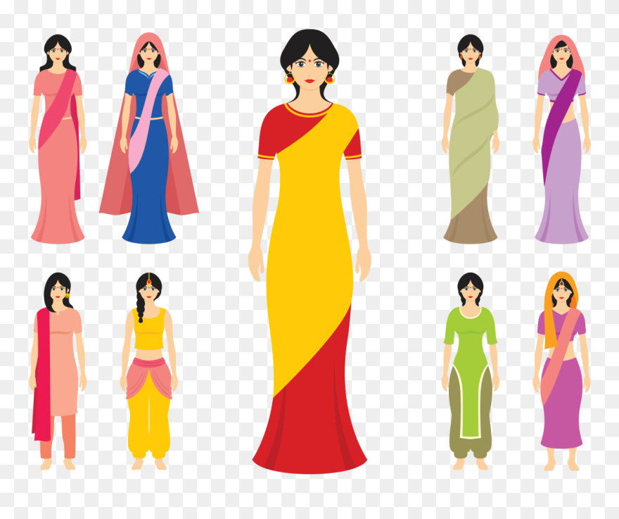 Indian Women Vector - Simple Indian Woman Vector Clipart
