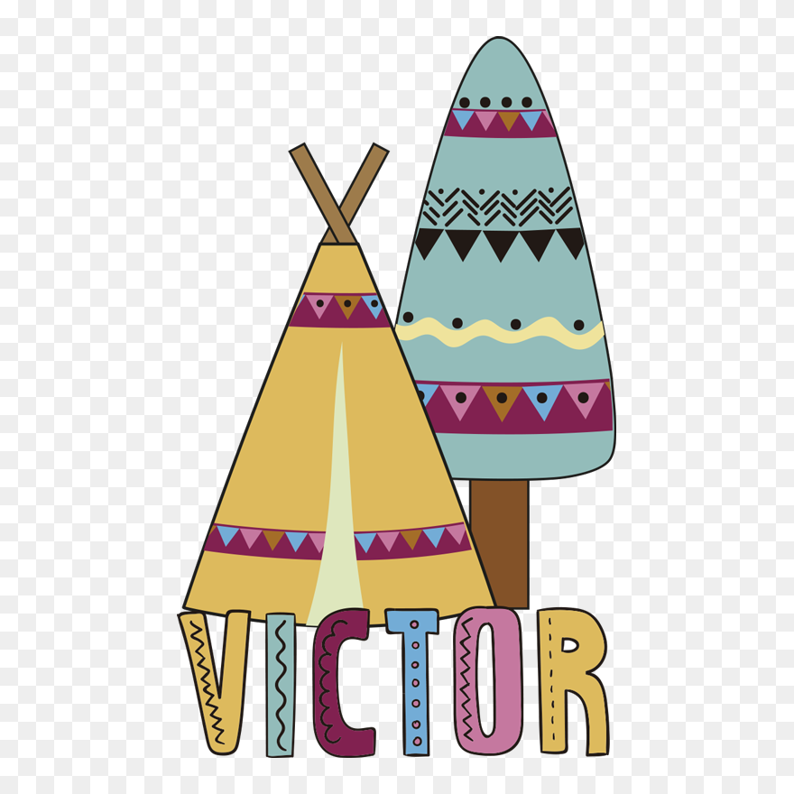 Teepee With Your Text Childrens Bedroom Wall Sticker - Illustration Clipart