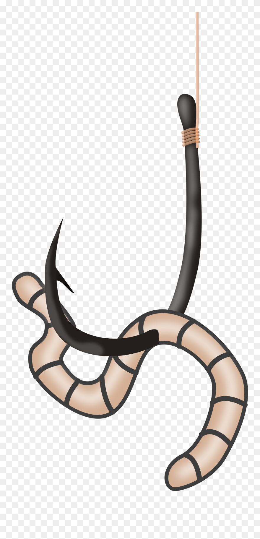 Fish With Hook Clipart Banner Free Download Clipart - Fish Hook With Worm Clipart - Png Download