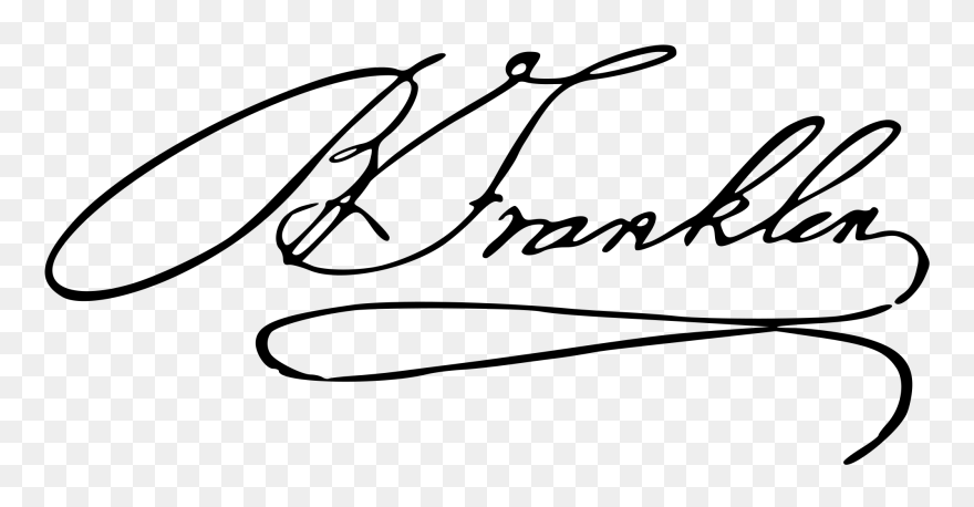 Autograph Of Benjamin Franklin - Benjamin Franklin In Cursive Clipart