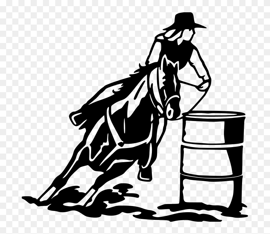 Horse Racing Barrel Racing Coloring Book - Barrel Racing Clipart - Png Download