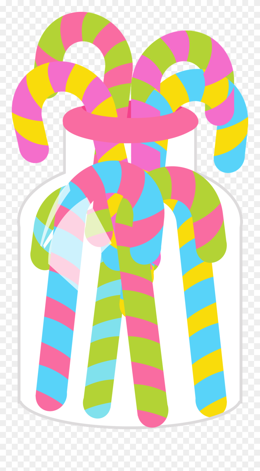 Doces E Balas - Candy Cane Candyland Clipart - Png Download