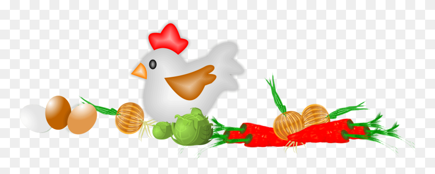 The Chicken & Vegetable Plot - Cartoon Clipart
