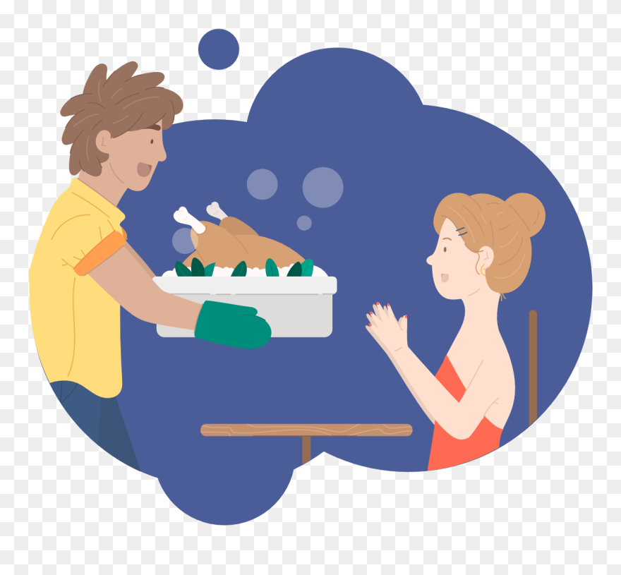 Cook Dinner For A Beautiful Woman - Illustration Clipart