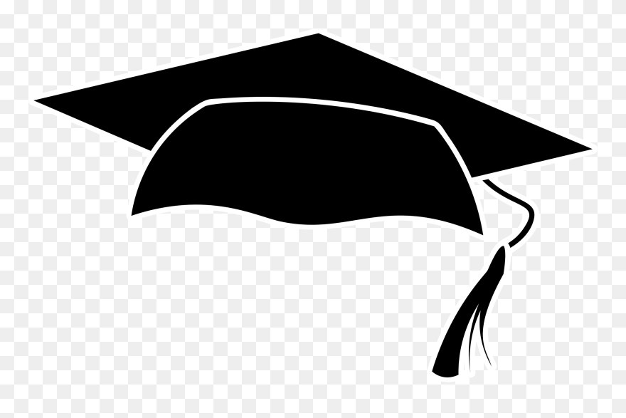 Square Academic Cap Graduation Ceremony Clip Art - Silhouette Graduation Cap Png Transparent Png