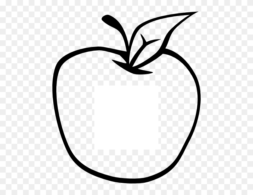 Transparent Apple Clipart Black And White - Clipart Black And White Cartoon Apple - Png Download