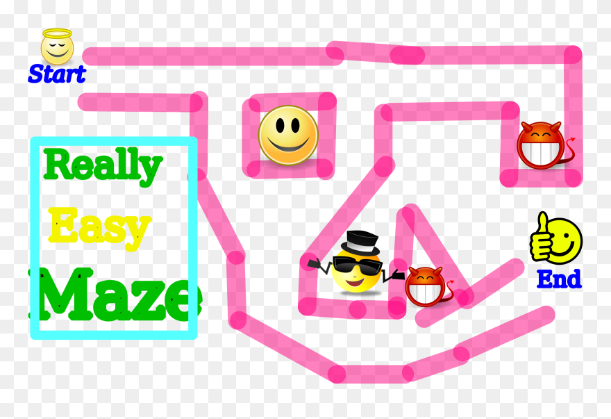 Super Easy Maze Clip Arts - Maze Easy Clipart - Png Download