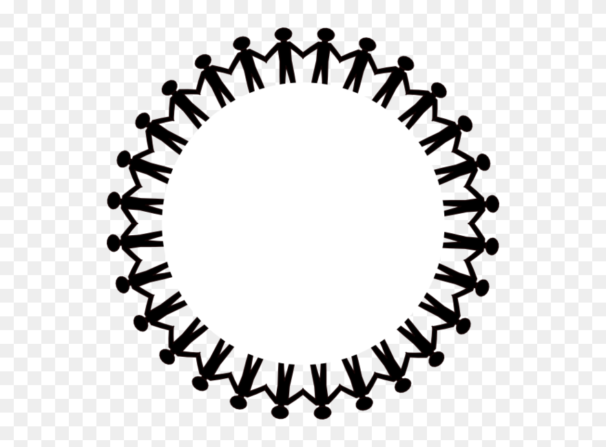 Transparent Circular Border Png - People Holding Hands Around Clipart